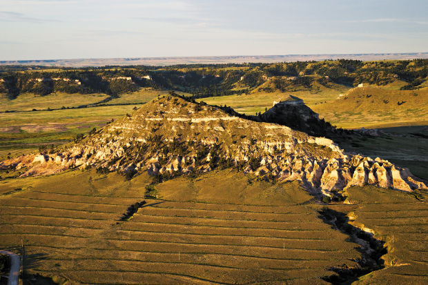 The terraced slopes of Bead Mountain